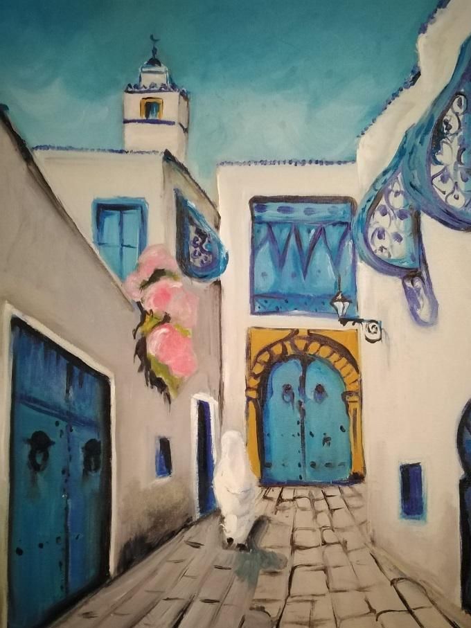 « Sidi Bou Saïd » 40*50 Peinture à l’huile